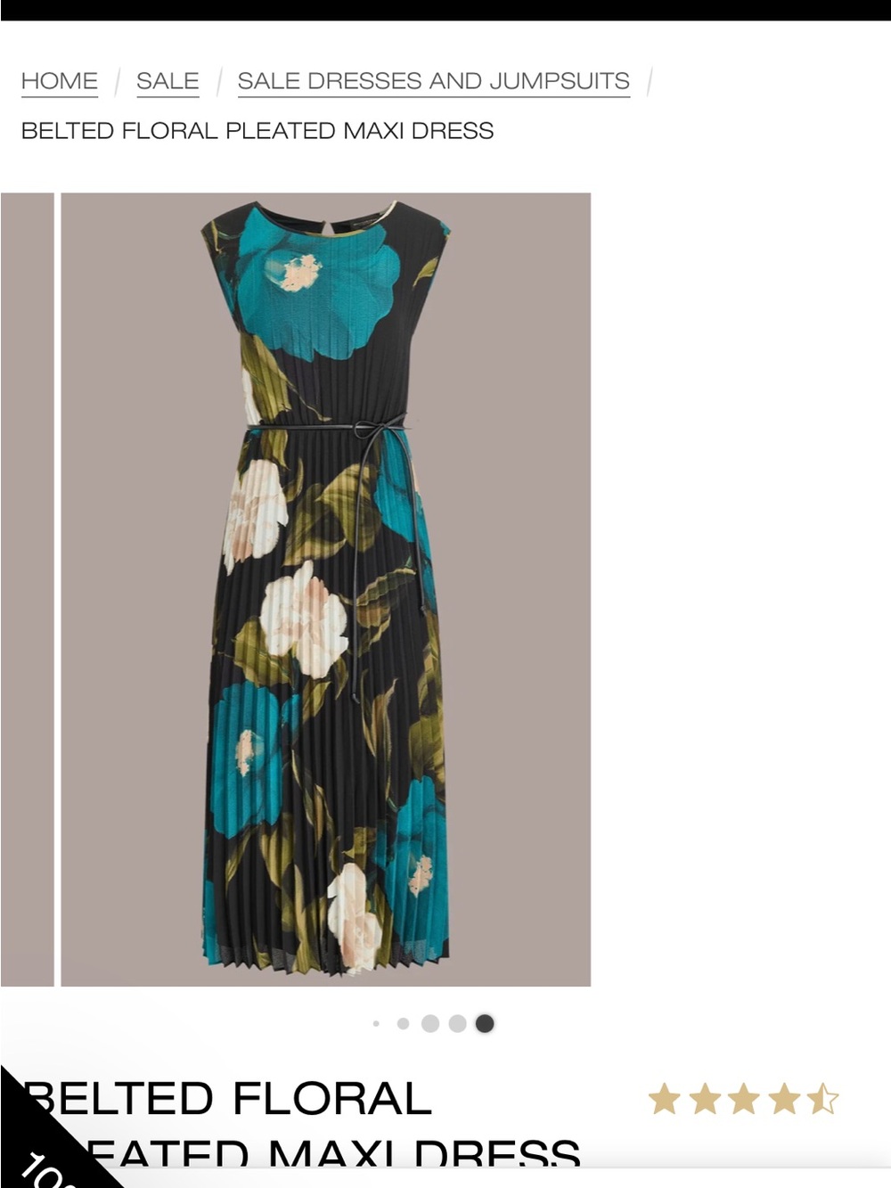 Donna Karan Black Maxi Dress with Teal & Cream Floral